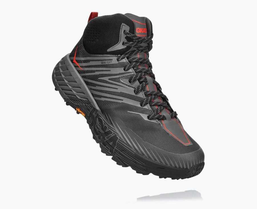 Hoka One One Trail Schoenen Heren - Speedgoat Mid Gore-Tex 2 - Zwart - QT7068192